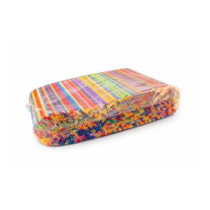 ASSORTED COLORED FLEXIBLE STRAWS (10 PACKS/CARTON)