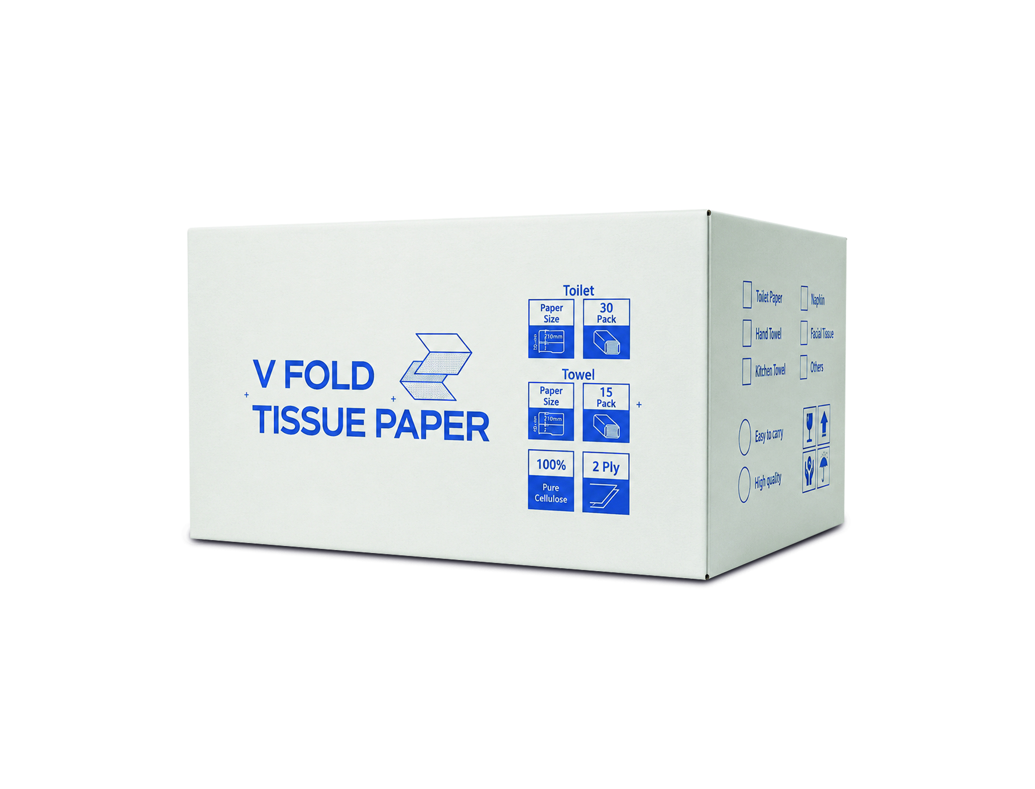 V fold, Tualet V-FOLD TOILET PAPER 210 SHEETS (30 PCS) - Image 1